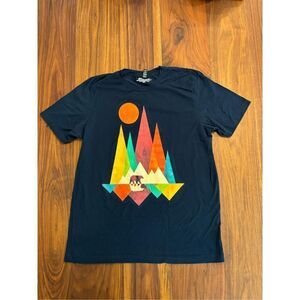 Design by Humans Men's Multicolor Crew Neck Short Sleeve Mountain T-Shirt Sz XL